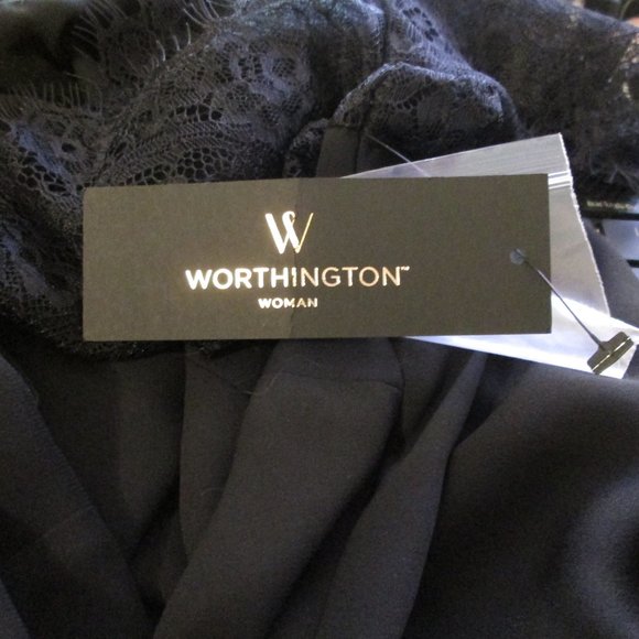 Worthington Women's Sheer Blk Short Sleeve Blouse Sz XL Beautiful Lace S… - Picture 8 of 8